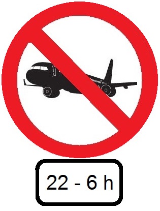 Schild Nachtflugverbot